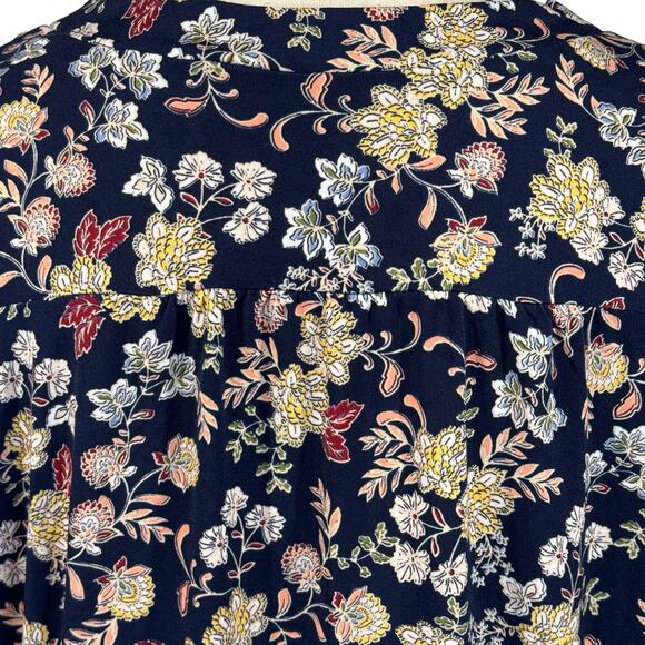 Two by Vince Camuto Medium Top Floral Hi-Low Hem 3/4 Sleeve Stretch V-Neck Multi - Picture 6 of 9